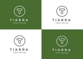 plantilla de diseño de logotipo de letra t minimalista con forma de círculo, ilustración vectorial vector