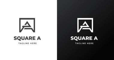 Letter A logo design template with square shape style vector