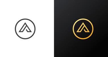 Letter A logo design template with circle shape style vector