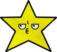 estrella de oro de dibujos animados de textura grunge retro vector