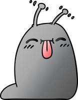 gradient cartoon of a happy kawaii slug vector