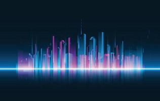 abstract cyber city technology innovation concept design background vector