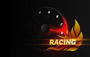 Speed motion background with fast speedometer car. Racing velocity background. vector