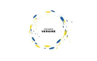 Stop war in ukraine text country flag theme design vector