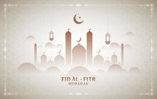 Cultural eid mubarak card design background Vector