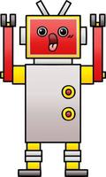 gradient shaded cartoon robot vector