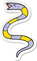 sticker of a cartoon snake vector