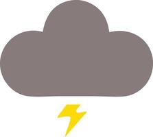 flat color retro cartoon storm cloud vector