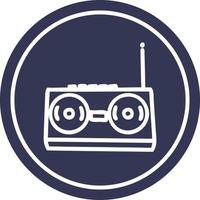 radio cassette player circular icon vector