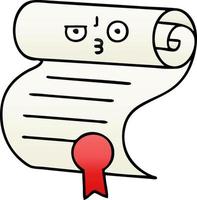 gradient shaded cartoon contract vector