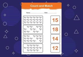 Count and match with the correct number. Count how many birds and choose the correct number vector