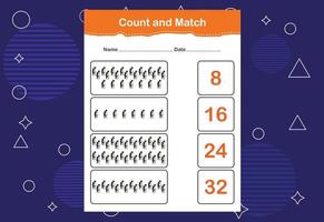 Count and match with the correct number. Count how many birds and choose the correct number vector