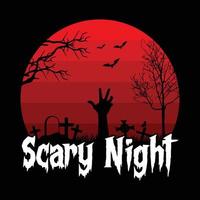 Scary Night - Halloween quotes t shirt design, vector graphic