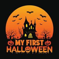 My first Halloween - Halloween quotes t shirt design, vector graphic