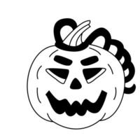 Vector hand drawn doodle illustration of a Jack O lantern. Great for Halloween design.