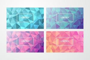 Vector low poly background collection. Abstract illustration triangles design for poster, banner, presentation