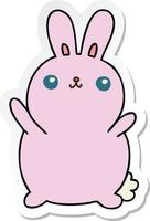 sticker of a quirky hand drawn cartoon rabbit vector