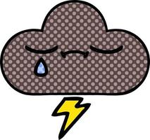 comic book style cartoon storm cloud vector