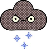 nube de nieve de tormenta de dibujos animados de estilo cómic vector