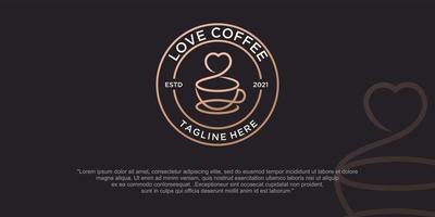 Coffee love logo design  Vector logo template.