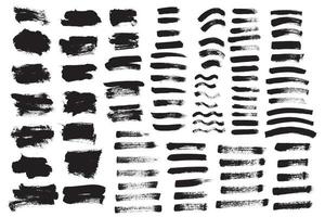 trazos de pincel vectorial. elementos de diseño grunge. pincel de tinta negra. vector
