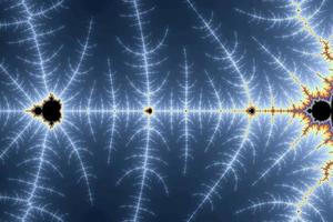 Beautiful zoom into the infinite mathematical mandelbrot set fractal. photo