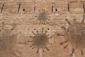 Old stone and rock textures with some virus fossil virus visualization photo