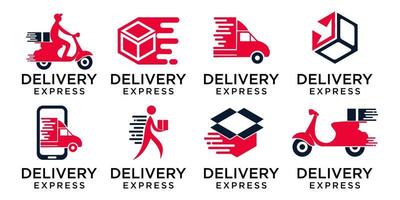 Collection of fast delivery logo templates vector