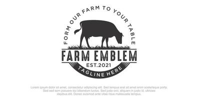 cow silhouette vector icon. black angus vector illustration. cow farm logo design