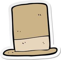 sticker of a cartoon old hat vector