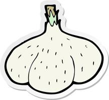 sticker of a cartoon garlic vector