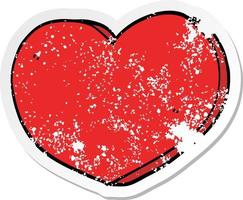 distressed sticker of a cartoon heart vector