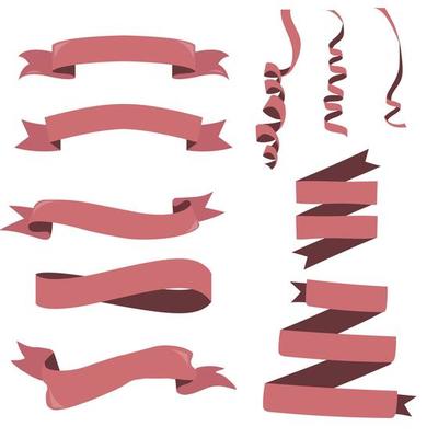 red ribbon object on white background