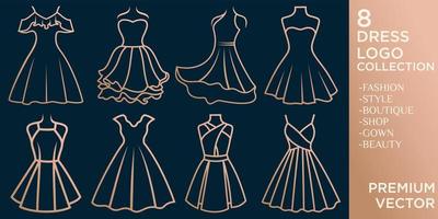 Dress boutique or fashion dress ,  vector icon set template ,part II