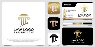 justice law icon logo design template. attorney logo with pillar illustration vector