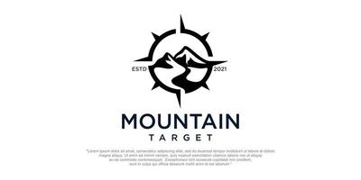 plantilla de diseño de logotipo de montaña objetivo vector