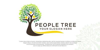 trees with people logo design  vector