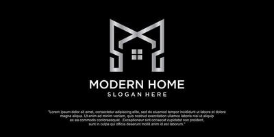 modern house logo, real estate logotype vector