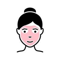 Beauty Cosmetic Face Mask for Girl Silhouette Icon. Woman with Facial Sparkle Mask Black Icon. Skin Care Routine, Hygiene and Moisturizing Concept. Isolated Vector Illustration.