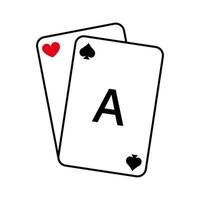 Pictograma de glifo de baraja de cartas de juego de casino. icono negro de la tarjeta de juego. riesgo de adicción al juego en el signo de vegas. jugando al bridge black jack royal poker símbolo plano. ilustración vectorial aislada. vector