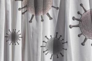 Folded textile and fabric textures with some virus fossil visualization photo