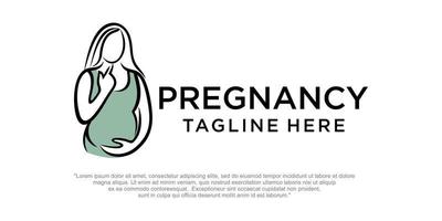 Pregnant woman logo design template vector