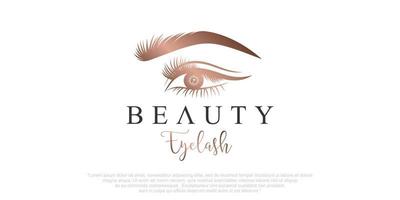 Lash luxury logo design for beauty with creative element vector