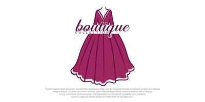 Dress Boutique Wedding Bridal Logo Template Illustration Vector Design