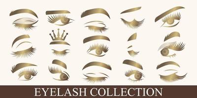 luxury beauty eyelash icon set logo design vector