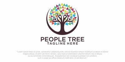 People Tree Concept icon set Logo Design Template vector