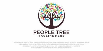 People Tree Concept icon set Logo Design Template vector