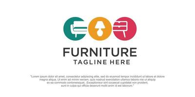 minimalist furniture logo design style vector