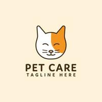 diseño de logotipo de cuidado de gatos vector