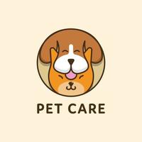cat and dog care logo design vector